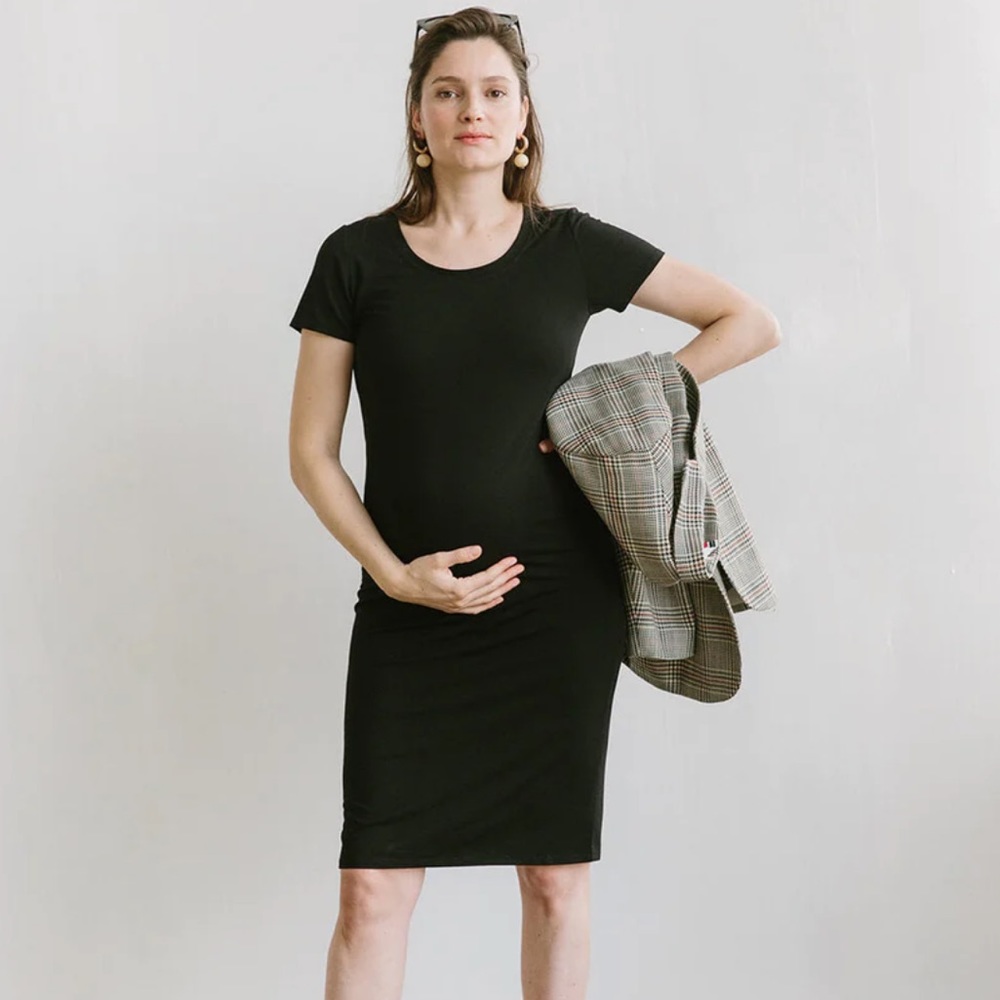 Storq Maternity T-Shirt Dress Black NWOT